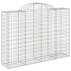 Two galvanized iron arched gabion baskets, measuring 78.7x19.7x55.1/63 inches each.