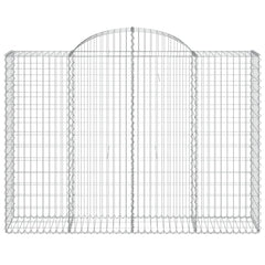 Two galvanized iron arched gabion baskets, measuring 78.7x19.7x55.1/63 inches.