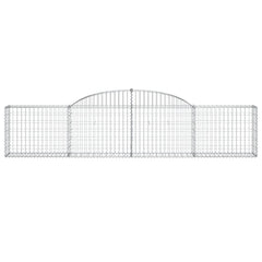 Gabion Basket Set of 6 Silver Galvanized Iron Large