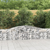 Gabion Basket Set of 3 Galvanized Silver Galvanized Iron Large