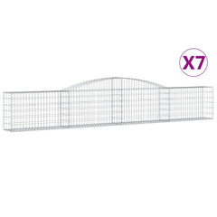 Gabion Basket Set of 7 Silver Galvanized Iron Large