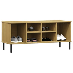 Shoe Rack Brown Solid pine wood, metal Medium Shoe Rack