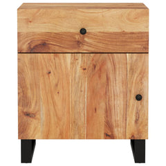 Bedside Cabinet Natural wood, Black