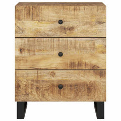 Bedside Cabinet Natural wood with black accents