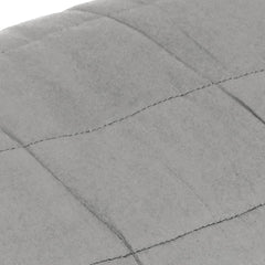 Gray cotton weighted blanket with quilted stitching, 86.6x92.5 inches.