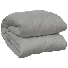 Gray cotton weighted blanket, folded, measuring 86.6x102.4 inches and weighing 24.3 pounds.