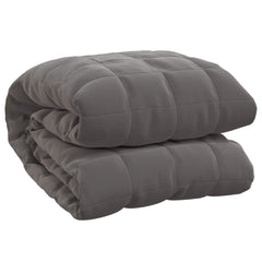 Gray Bostome weighted blanket, 86.6x92.5 inches, 33.1 lb, quilted fabric, folded.