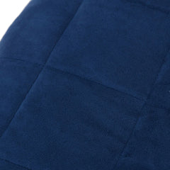 Blue Bostome weighted blanket, 78.7x78.7in, 19.8lb, with quilted fabric.