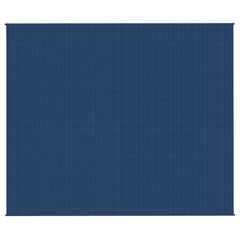 Blue Bostome weighted blanket, 86.6x102.4 inches, 33.1 pounds, with stitched glass bead pockets.