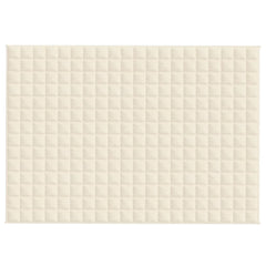 Light cream Bostome weighted blanket, 54.3x78.7 inches, 22 lb, quilted fabric.