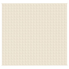 Light cream weighted blanket, 86.6x92.5 inches, 24.3 pounds.