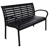 Garden Bench Black WPC (Wood Plastic Composite), Steel 116 cm wide