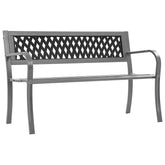 Garden Bench Black Steel, plastic 47.2 in Durable Garden Bench