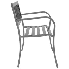 Garden Bench Black Steel, plastic 47.2 in Durable Garden Bench