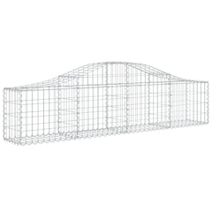 Galvanized iron arched gabion basket, 78.7 inches, designed for garden barriers and stability.