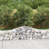 Galvanized iron arched gabion basket, 78.7 inches, designed for garden barriers and aesthetics.