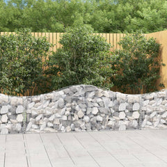 Galvanized iron arched gabion basket for garden wall, measuring 78.7x11.8x23.6 inches.
