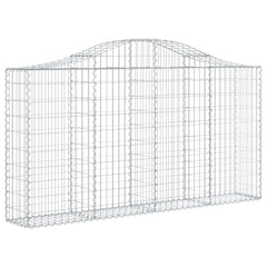Arched galvanized iron gabion basket with hooks, 78.7x11.8x39.4/47.2 inches size
