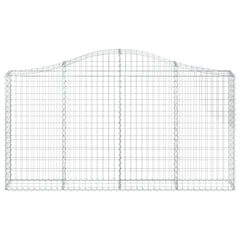 Arched galvanized iron gabion basket, 78.7x11.8x39.4/47.2 inches, with wire mesh panels.