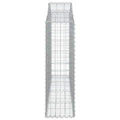 Arched galvanized iron gabion basket, 78.7x11.8x39.4/47.2 inches, with wire mesh panels.