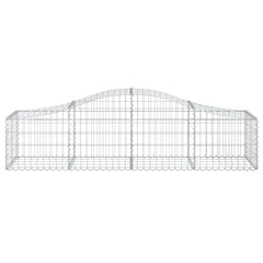 Galvanized iron arched gabion basket for garden use, measuring 78.7 inches in length.