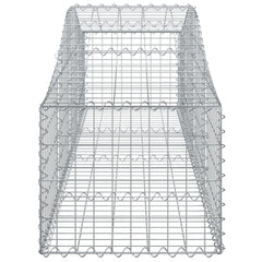 Galvanized iron arched gabion basket for garden use, measuring 78.7 inches long.