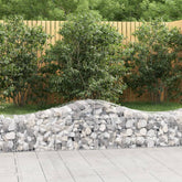 Galvanized iron arched gabion basket for garden barrier, 78.7 inches tall.
