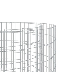 39.4-inch galvanized iron gabion fire pit cage, shown unfolded.