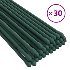 Pack of 30 green steel plant support stakes, each 59.1 inches long.