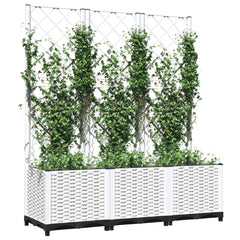 Garden Planter White Polypropylene 47.2 x 15.7 x 53.5 in Planters