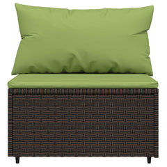 Patio Middle Sofa Brown PE rattan Medium Adjustable Feet