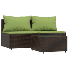 Patio Lounge Set Brown and green cushions