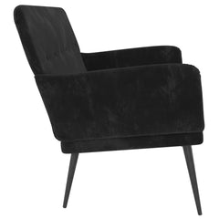 Bench Black Velvet (100% polyester), metal, plywood