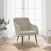 Armchair Light grey Velvet (100% polyester), metal, plywood Medium