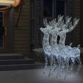 Christmas Reindeer Set of 3 Cold White Acrylic XXL