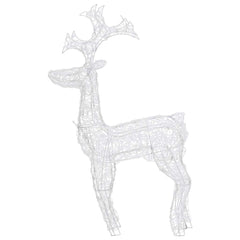 A pair of 39.4-inch lighted acrylic reindeer Christmas decorations with warm-white LEDs.