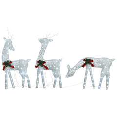 Christmas Reindeer Set of 6 White Fabric