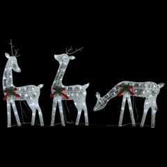 Christmas Reindeer Set of 6 White Fabric