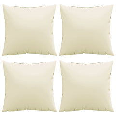 Sofa Cushion Set of 4 Cream 100% Polyester 15.7 x 15.7 in