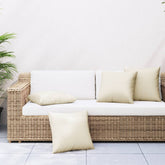 Sofa Cushion Set of 4 Cream 100% Polyester 15.7 x 15.7 in
