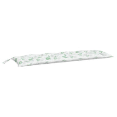 Leaf-patterned outdoor bench cushion made of water-resistant Oxford fabric, 59.1 inches long.