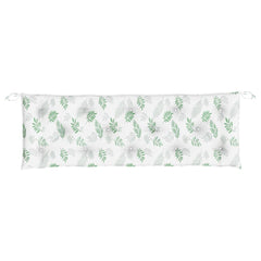 Leaf-patterned outdoor garden bench cushion made of water-resistant Oxford fabric, 59.1 inches long.