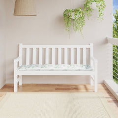 Leaf-patterned outdoor bench cushion made of water-resistant Oxford fabric, 59.1 inches long.