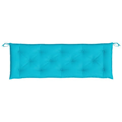 Turquoise garden bench cushion made of water-resistant Oxford fabric, 59.1 inches long.