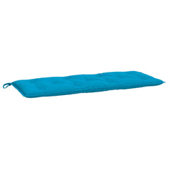 Light blue Oxford fabric garden bench cushions in a 2-piece set with non-slip ropes.