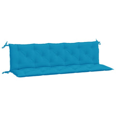 Light blue outdoor garden bench cushions in Oxford fabric, 2-pack with non-slip ropes.