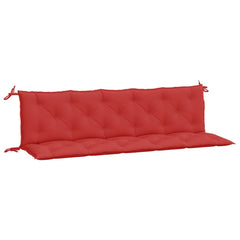 Red Oxford fabric garden bench cushions in a 2-piece set, measuring 70.9 inches.