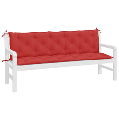 Red Oxford fabric garden bench cushions in a 2-piece set, measuring 70.9 inches.