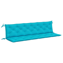 Turquoise outdoor bench cushions with durable fabric and non-slip ties, measuring 78.7 x 19.7 x 2.8 inches.
