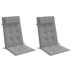 Highback Chair Cushion Set of 2 Grey Oxford fabric (100% polyester)